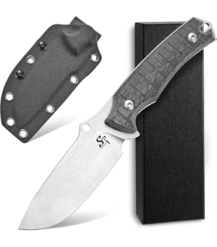Amazon.com : Sitivien ST24 Fixed Blade Knife, AUS-8 Brushed Steel